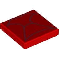 Tile 2 x 2 with Dark Red Webs print