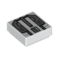 Tile 1 x 1 with Dark Bluish Grey Armor print