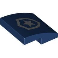 Slope Curved 2 x 2 x 2/3 with Silver Police Badge print