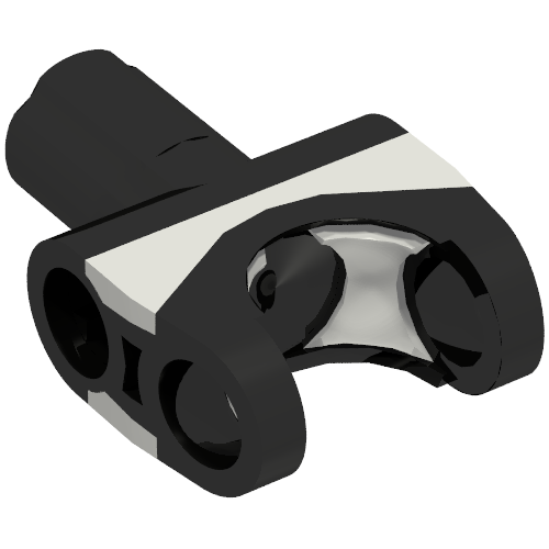 Technic Axle Connector 2 x 3 with Ball Socket and Axle Socket with Light Bluish Gray Rubber Insert