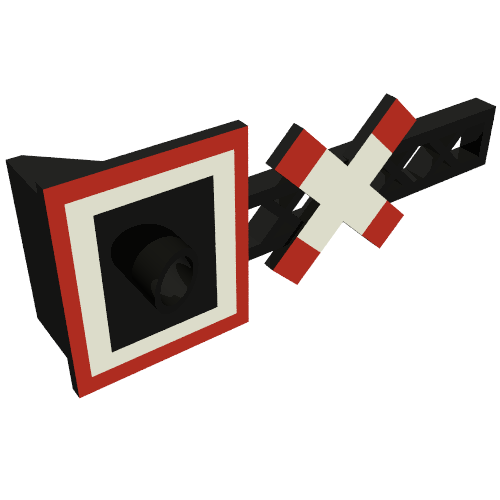 Train 12V Level Crossing Sign with Red/White Print