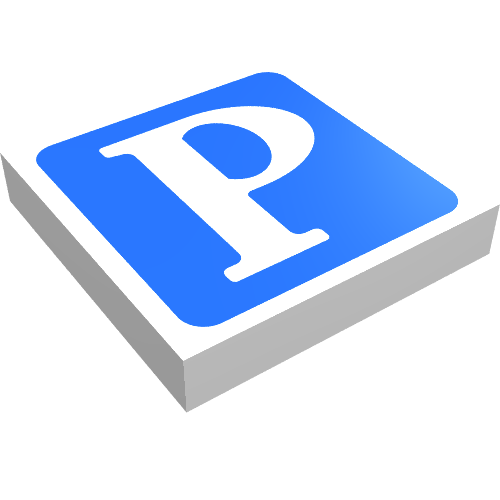 Tile 2 x 2 with "P" on Blue Background Print