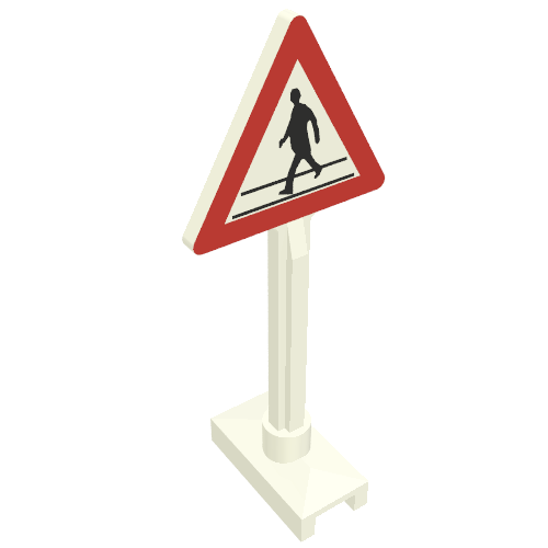 Road Sign Triangle with Pedestrian Crossing 1 Person Print