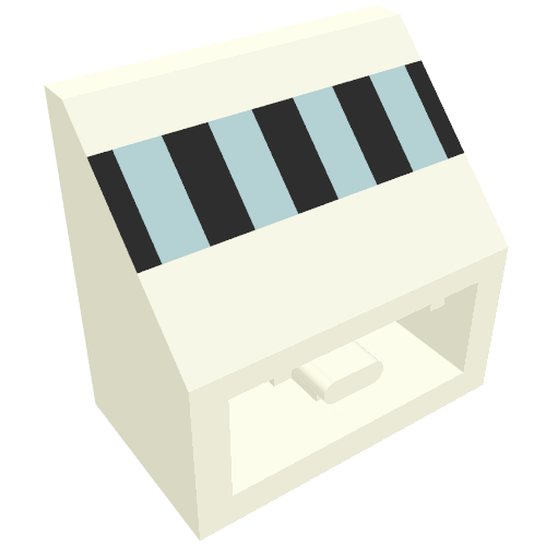 Slope Inverted 45° 2 x 2 with Black/Blue Stripes Print