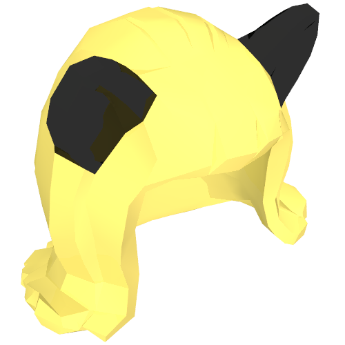 Hair Mid-Length Flipped Ends, Short Bangs, and Cat Ears Black Print