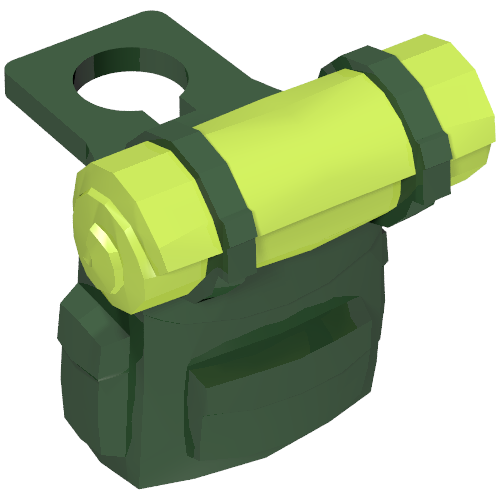 Minifig Neckwear Backpack with Bedroll Lime Print