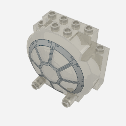 Windscreen 3 x 6 x 5 Bubble with Studs on Top with Octagonal Light Gray Lines Print