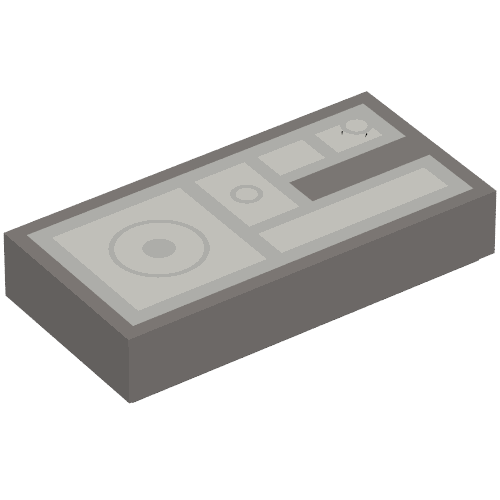 Tile 1 x 2 with Light Bluish Gray Rectangles