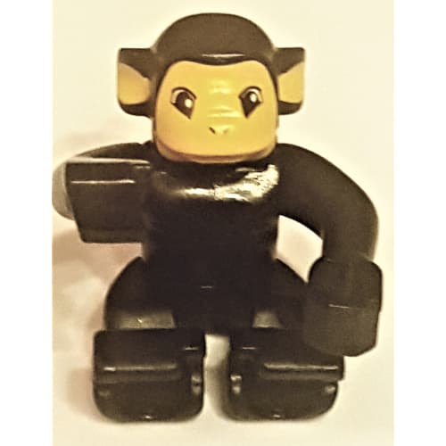 Duplo Animal Monkey, Bright Light Orange Face and Ears, Eyes Looking Forward