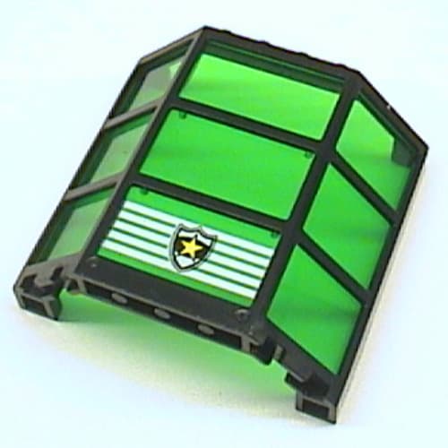 Window Bay 3 x 8 x 6 with Trans-Green Glass and Police Shield Logo Print