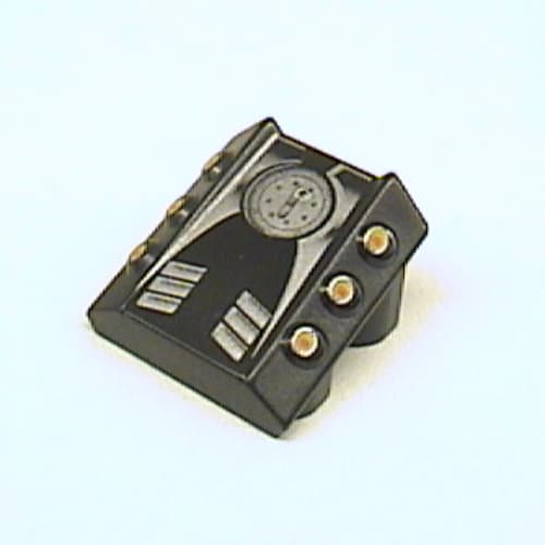 Slope 2 x 2 No Studs, with 3 Side Pistons Raised Edges and Silver Engine Print