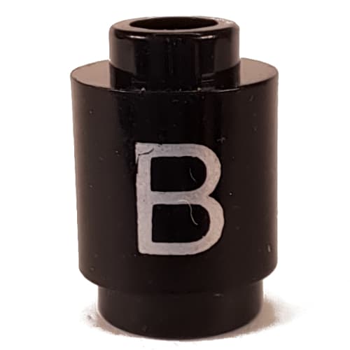 Brick Round 1 x 1 Open Stud with Letter 'B' Print