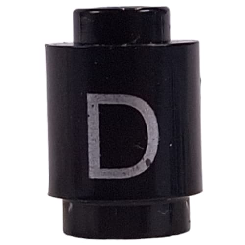 Brick Round 1 x 1 Open Stud with Letter 'D' Print