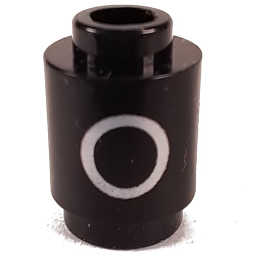 Brick Round 1 x 1 Open Stud with Letter 'O' Print