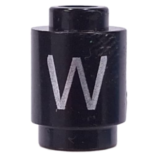 Brick Round 1 x 1 Open Stud with Letter 'W' Print