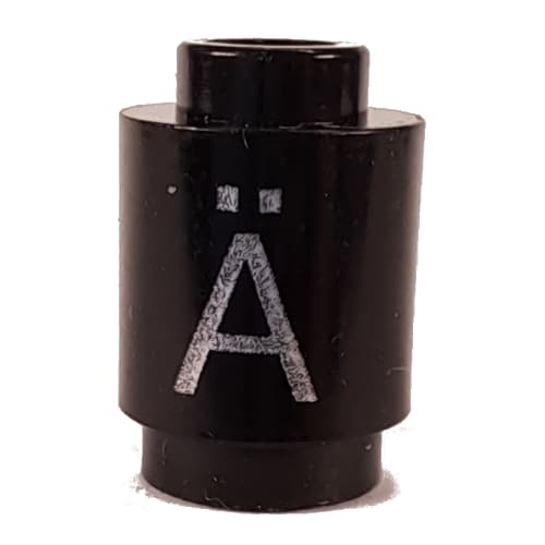 Brick Round 1 x 1 Open Stud with Letter 'Ä' Print