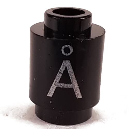 Brick Round 1 x 1 Open Stud with Letter 'Å' Print