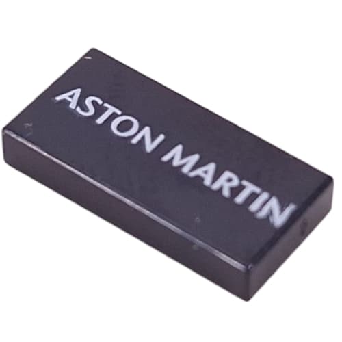 Tile 1 x 2 with White 'ASTON MARTIN' print