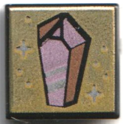 Tile 1 x 1 with Metal Pink Crystal, Gold Background print