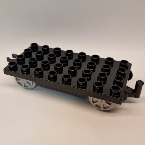 Duplo Train Base 4 x 8 with Pearl Light Gray Train Wheels and Moveable Hook