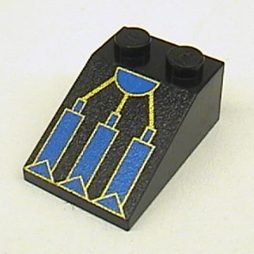 Slope 33° 3 x 2 with RoboForce Blue and Gold Mechanical Foot Print