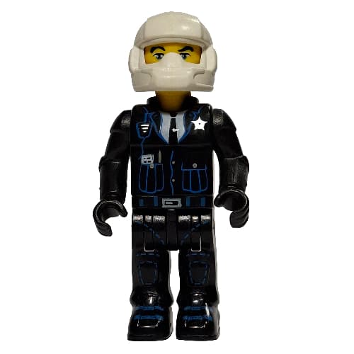 Juniors Midifig, Police - Black Legs, Black Jacket, White Helmet, Yellow Head