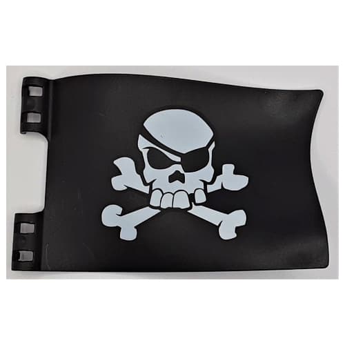 Duplo Flag, Large, Wavy 4 x 6 with Skull and Crossbones Print