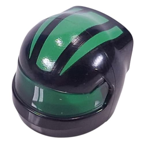 Helmet, Formula 1 with Trans-Green Visor pattern and Bright Green Stripes print