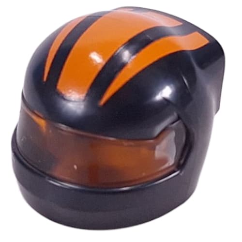 Helmet, Formula 1 with Trans-Orange Visor pattern and Orange Stripes print