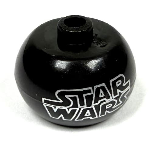 Pen Bead, Round Orb with 'STAR WARS' Print