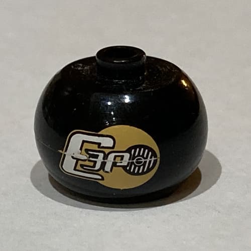 Pen Bead, Round Orb with 'C-3PO' Print