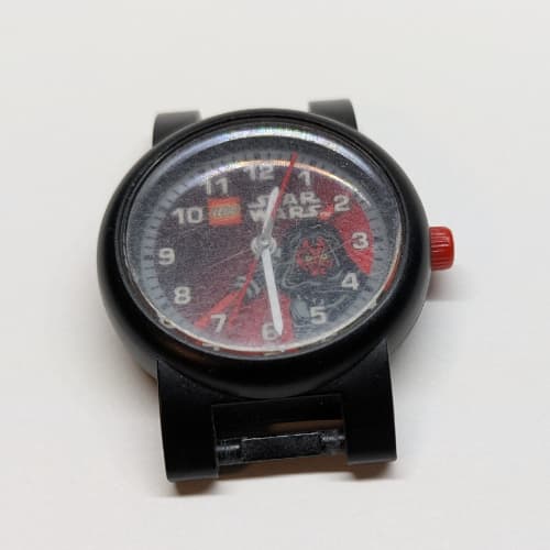 Watch Face with 'LEGO Star Wars' Logo, Silver Circle, Darth Maul Print