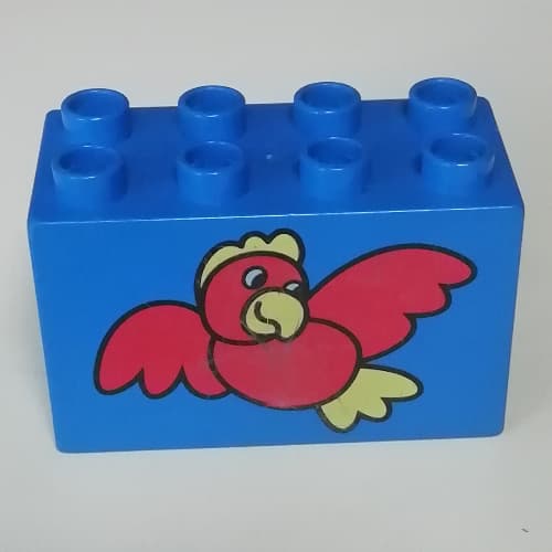 Duplo Brick 2 x 4 x 2 with Big Red Bird Print