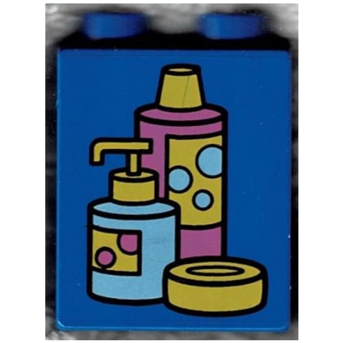 Duplo Brick 1 x 2 x 2 with Shampoo and Soap Containers Print