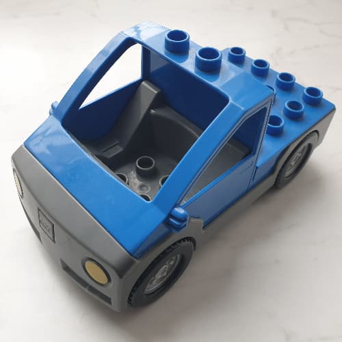 Duplo Truck Pickup Flatbed with Dark Bluish Gray Base