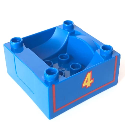 Duplo Train Cab / Tender Base with Bottom Tube, and Thomas & Friends Gordon #4 Print