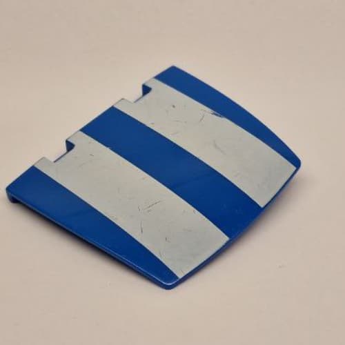 Duplo Car Hood / Bonnet 3 x 4 with Two Wide White Stripes Print