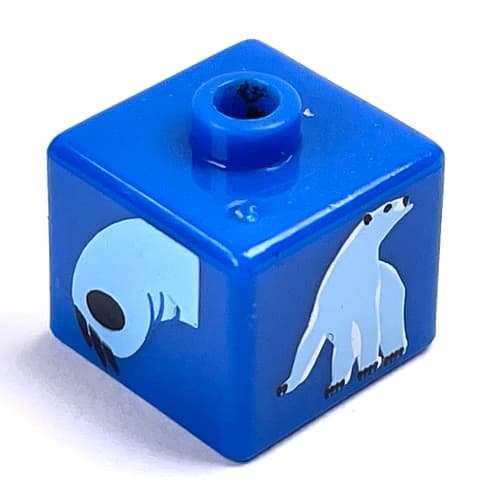 Pen Bead, Square with Polar Bear Print