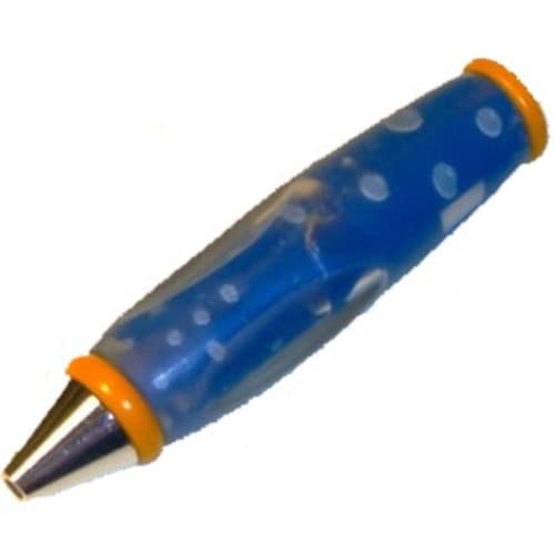 Pen Body, with Chrome Tip, Orange Ends, Bubbles Print