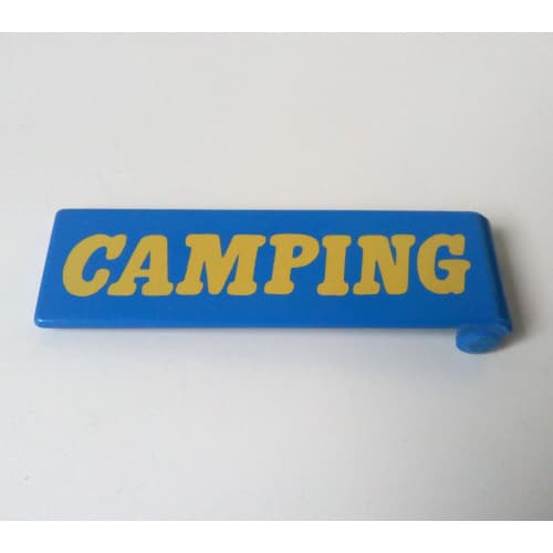 Duplo Door 1 x 4 x 1 with Yellow 'CAMPING' Print