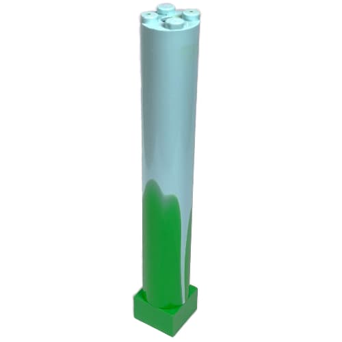 Support 2 x 2 x 11 Solid Pillar with Marbled Aqua Top Pattern