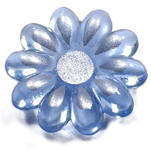 Clikits Icon, Flower 2 x 2 Large with 10 Petals and Pin, Silver Center and Petal Print