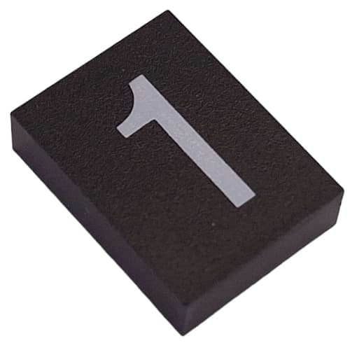 Modulex Tile 3 x 4 with White '1' print, without Internal Supports