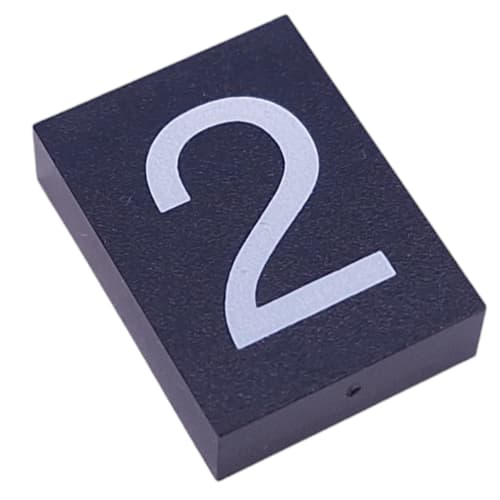 Modulex Tile 3 x 4 with White '2' print, without Internal Supports