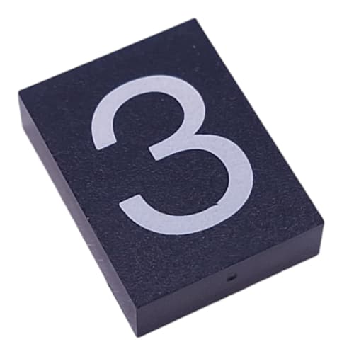 Modulex Tile 3 x 4 with White '3' print, without Internal Supports