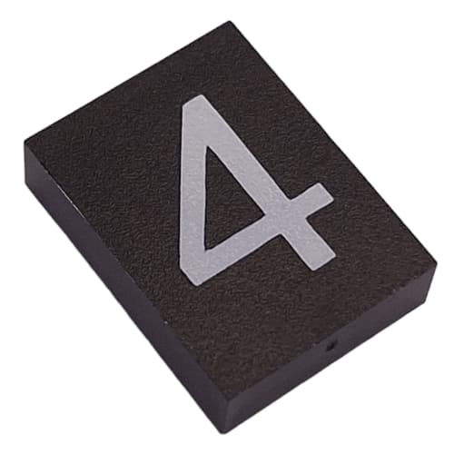 Modulex Tile 3 x 4 with White '4' print, without Internal Supports