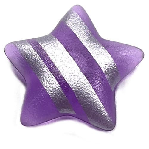 Clikits Icon, Star 2 x 2 Large with Pin, Silver Diagonal Stripes Print