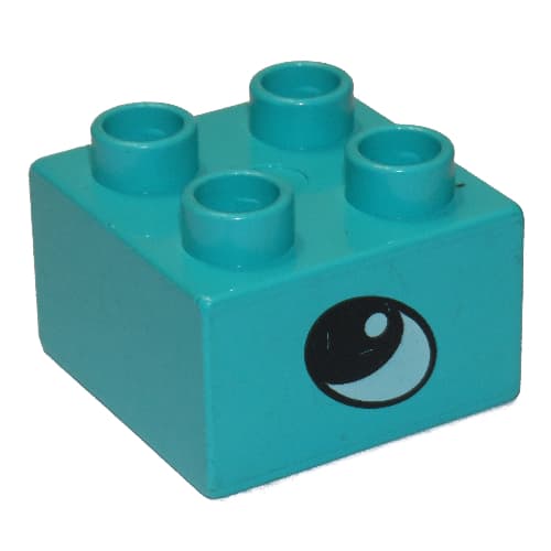 Duplo Brick 2 x 2 with Eye, Rhino's Print on Two Sides