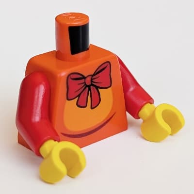 Torso, Elephant Costume, Red Bowtie Print, Red Arms, Yellow Hands