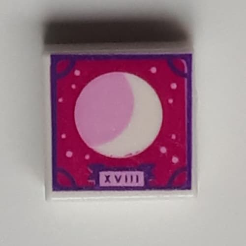 Tile 1 x 1 with White/Lavender Moon, Magenta/Dark Purple Background print